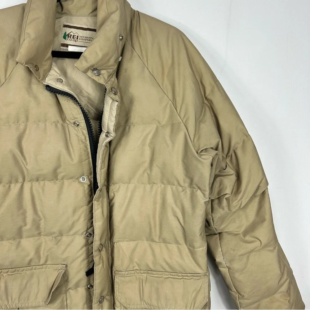 REI VINTAGE tan goose down puffer coat